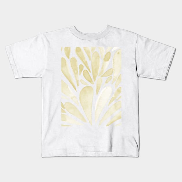 Watercolor artistic drops - yellow Kids T-Shirt by wackapacka